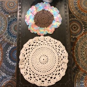 HANDMADE WITH LOVE CROCHETED HOT PADS OR DOILIES